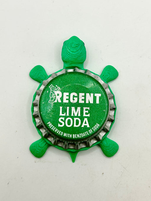 Regent Lime Soda (Vintage) - Bottle Cap Magnet Turtle Shell Shocked Art