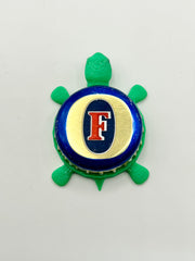 Foster’s Beer - Bottle Cap Magnet Turtle Shell Shocked Art