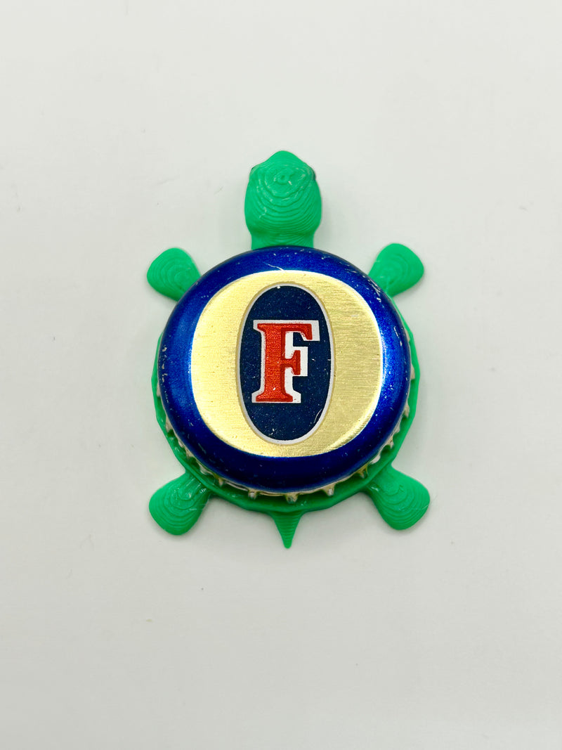 Foster’s Beer - Bottle Cap Magnet Turtle Shell Shocked Art
