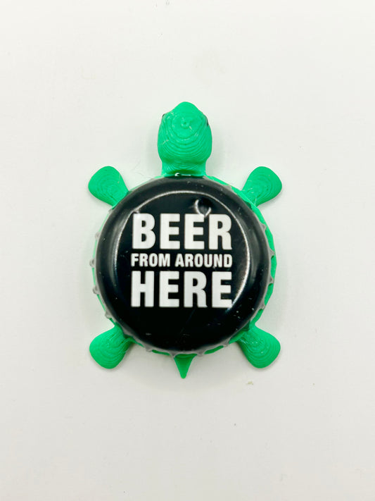 Beer From Around Here (Atlanta Brewing) - Bottle Cap Magnet Turtle