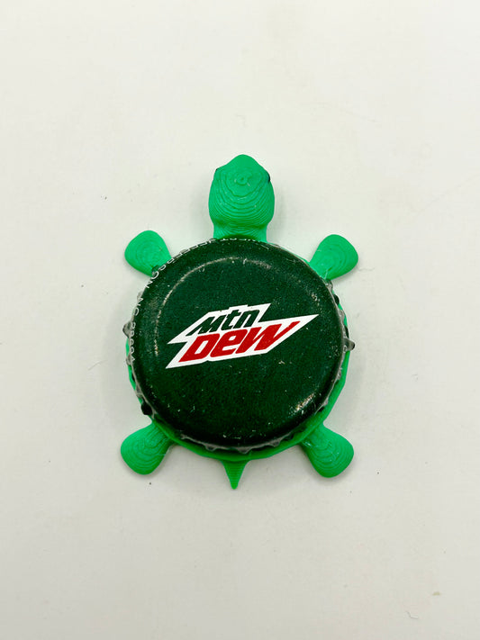 Mountain Dew (Mtn Dew) - Bottle Cap Magnet Turtle