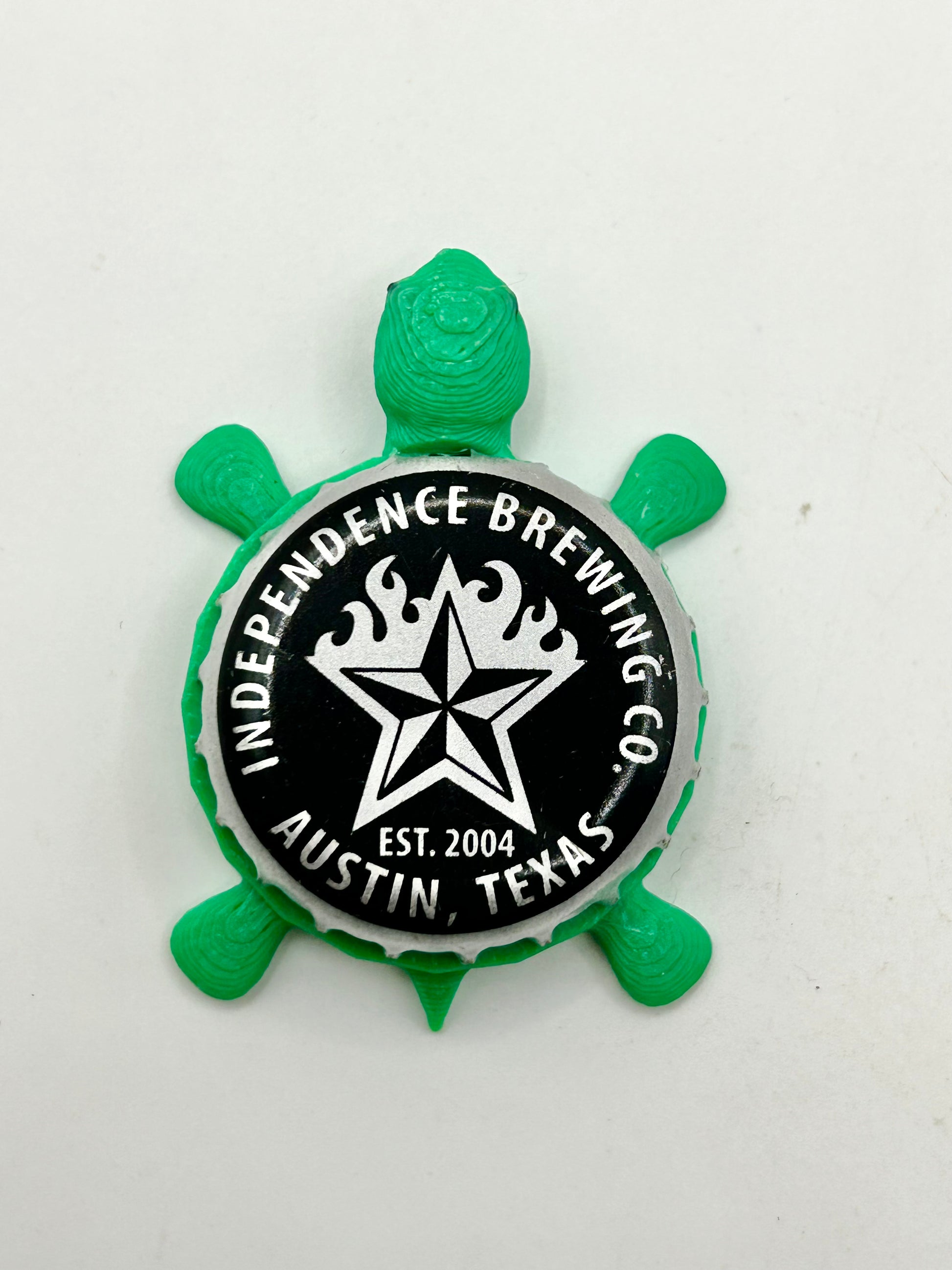 Independence Brewing (Austin, Texas) - Bottle Cap Magnet Turtle Shell Shocked Art