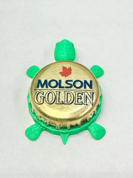 Molson Golden - Bottle Cap Magnet Turtle