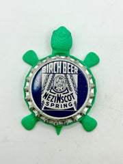 Nezinscot Birch Beer (Vintage) - Bottle Cap Magnet Turtle Shell Shocked Art