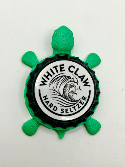 White Claw Hard Seltzer - Bottle Cap Magnet Turtle Shell Shocked Art