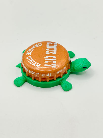 Sioux City Orange Cream Soda - Bottle Cap Magnet Turtle Shell Shocked Art