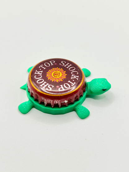 Shock Top Raspberry Wheat - Bottle Cap Magnet Turtle Shell Shocked Art