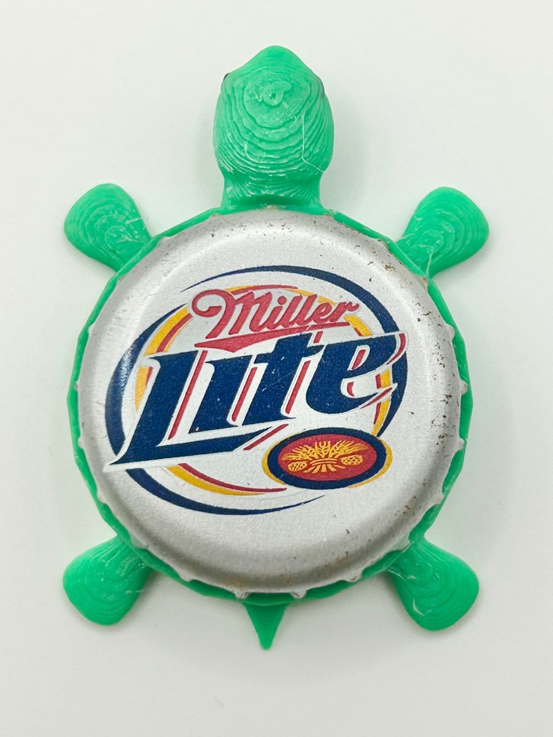 Miller Lite (90s Logo) - Bottle Cap Magnet Turtle Shell Shocked Art