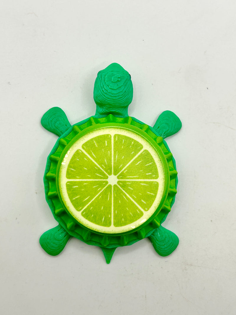 Lime Slice - Bottle Cap Magnet Turtle