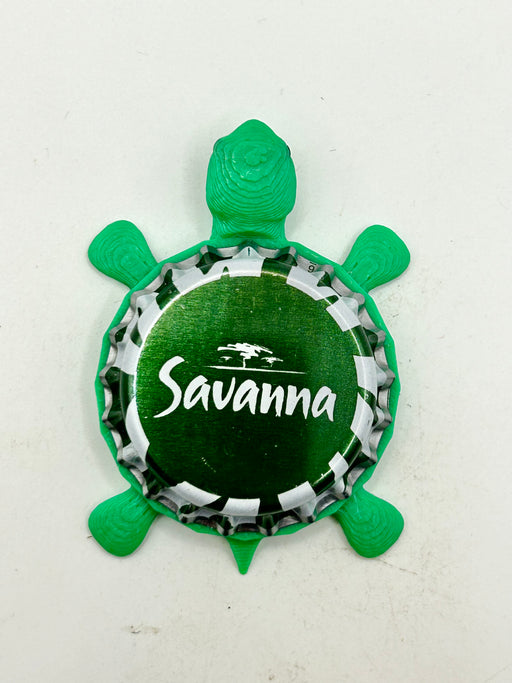 Savanna Cider, South Africa (Green & White) - Bottle Cap Magnet Turtle Shell Shocked Art