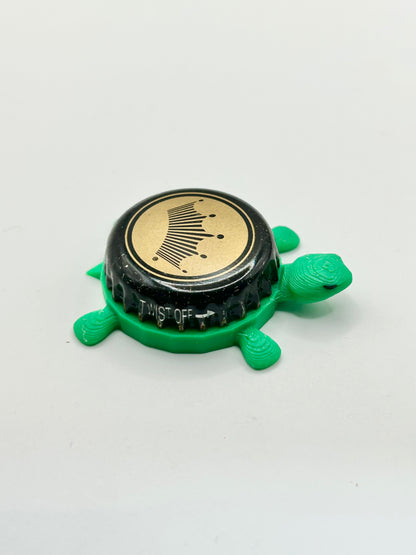 Budweiser (Gold and Black) - Bottle Cap Magnet Turtle Shell Shocked Art