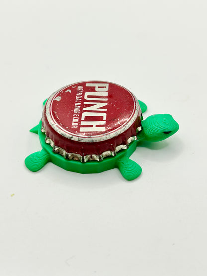 Punch (Red) - Bottle Cap Magnet Turtle Shell Shocked Art