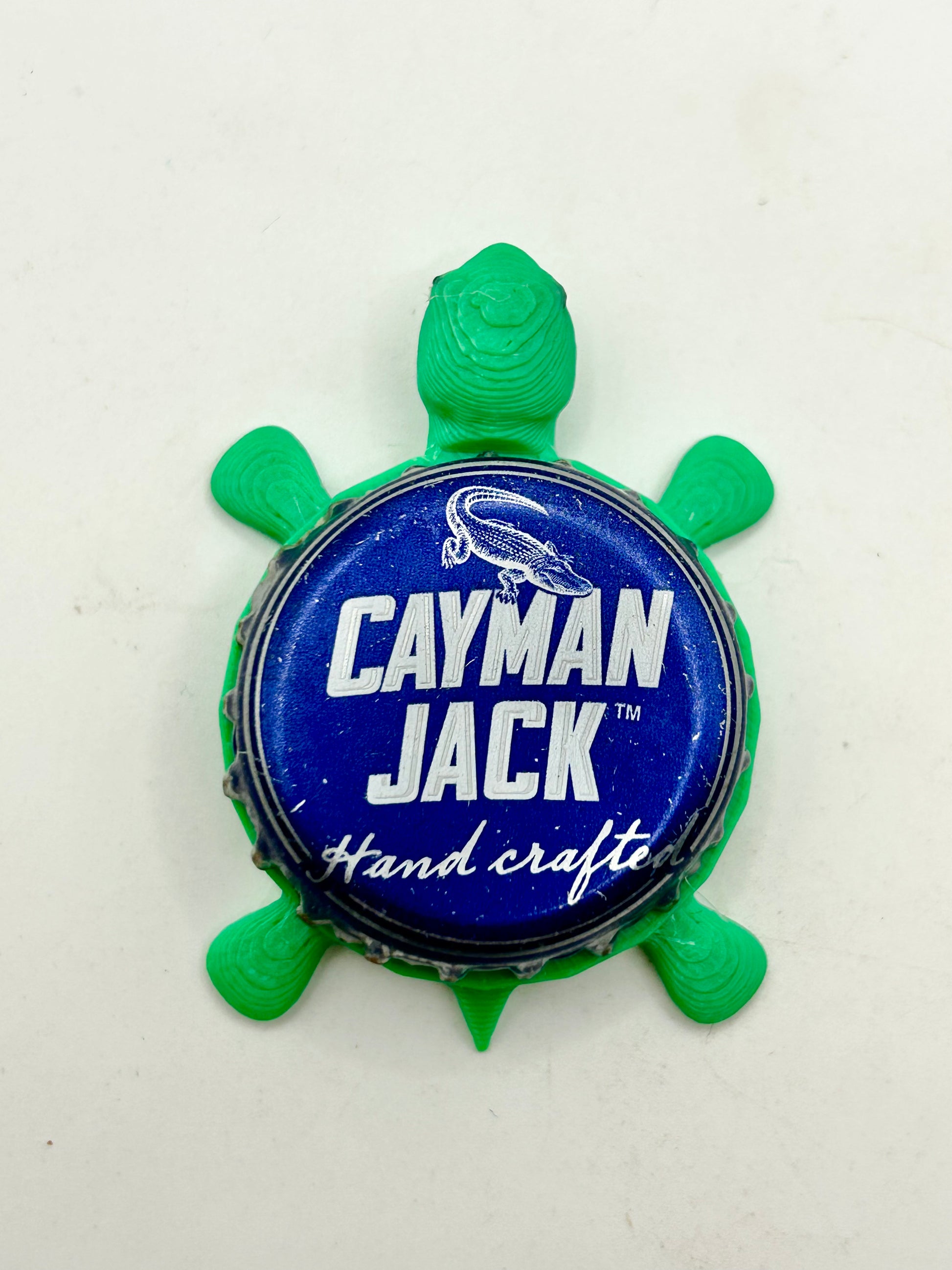 Cayman Jack (Alligator) - Bottle Cap Magnet Turtle Shell Shocked Art