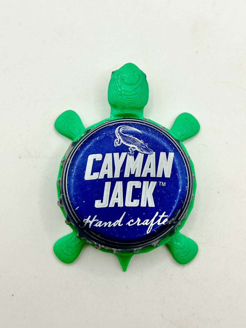 Cayman Jack (Alligator) - Bottle Cap Magnet Turtle Shell Shocked Art