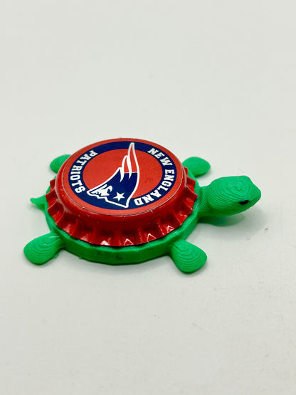 New England Patriots - Bottle Cap Magnet Turtle Shell Shocked Art