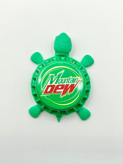 Mountain Dew - Bottle Cap Magnet Turtle Shell Shocked Art