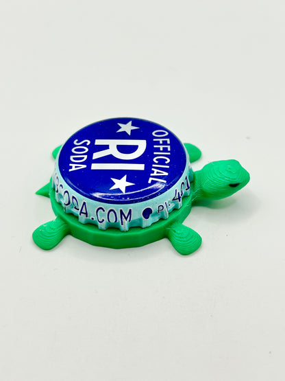 Official RI Soda (Yacht Club Soda) - Bottle Cap Magnet Turtle Shell Shocked Art