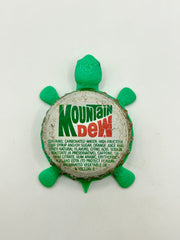 Mountain Dew (Vintage, White Background) - Bottle Cap Magnet Turtle Shell Shocked Art