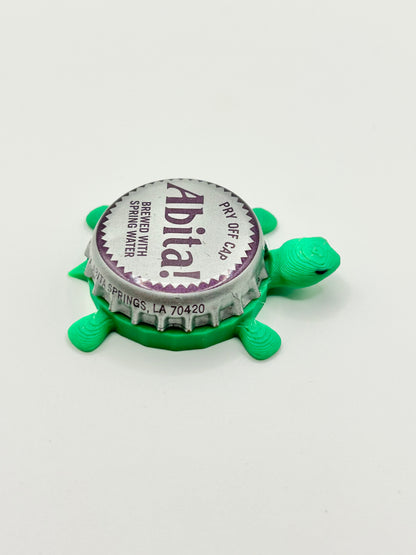 Abita Beer (Silver & Purple Cap) - Bottle Cap Magnet Turtle Shell Shocked Art