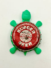 Burger Beer (Vintage) - Bottle Cap Magnet Turtle Shell Shocked Art
