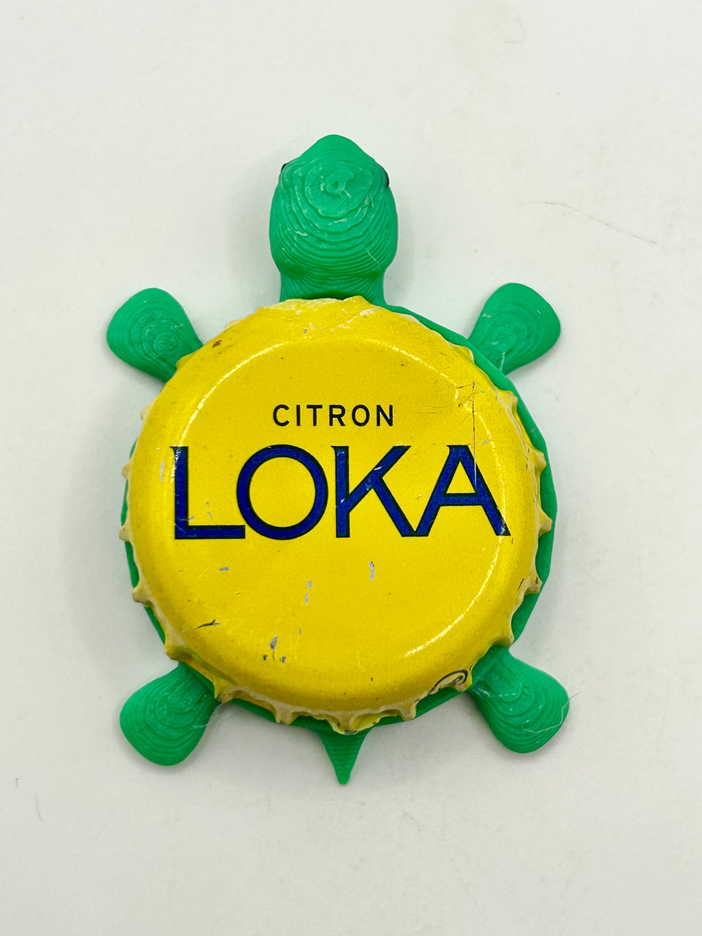 LOKA Citron - Bottle Cap Magnet Turtle Shell Shocked Art