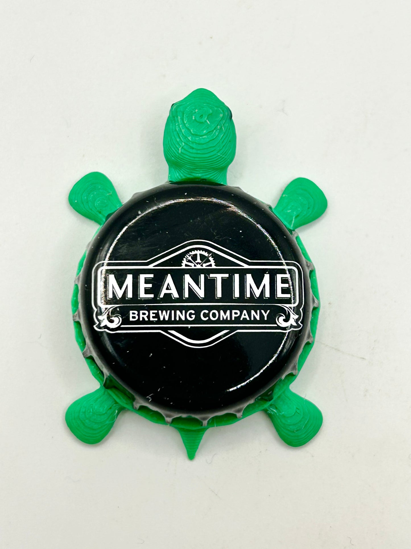 Meantime Brewing - Bottle Cap Magnet Turtle Shell Shocked Art