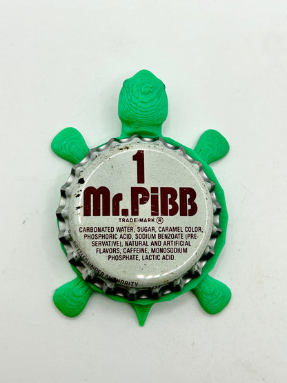 Mr Pibb (1, White Background) - Bottle Cap Magnet Turtle Shell Shocked Art