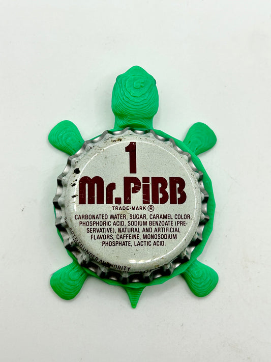 Mr Pibb (1, White Background) - Bottle Cap Magnet Turtle Shell Shocked Art