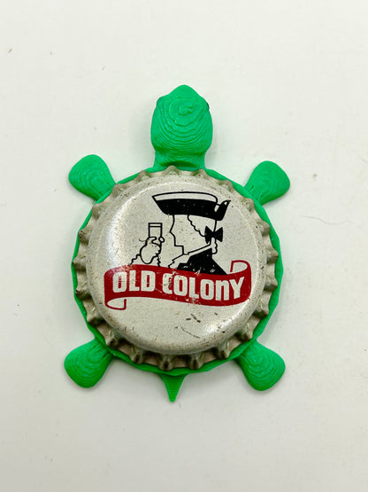 Old Colony Soda (Vintage) - Bottle Cap Magnet Turtle Shell Shocked Art