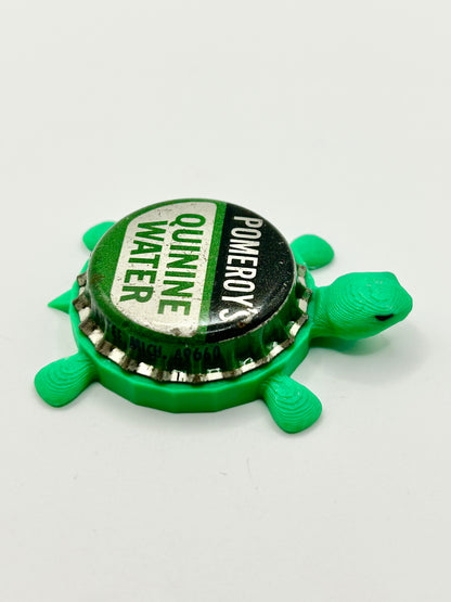 Pomeroy’s Quinine Water - Bottle Cap Magnet Turtle Shell Shocked Art