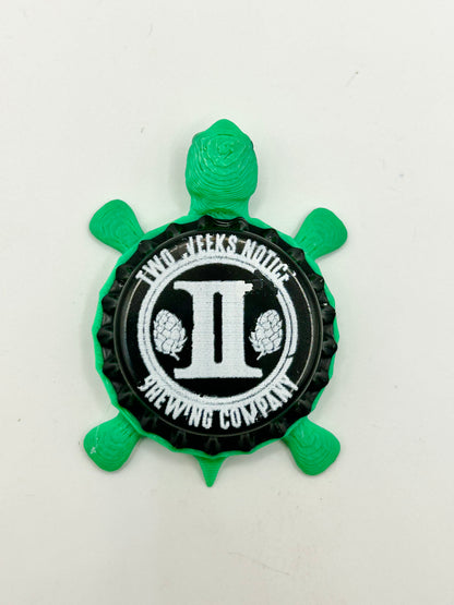 Two Weeks Notice Brewing - Bottle Cap Magnet Turtle Shell Shocked Art