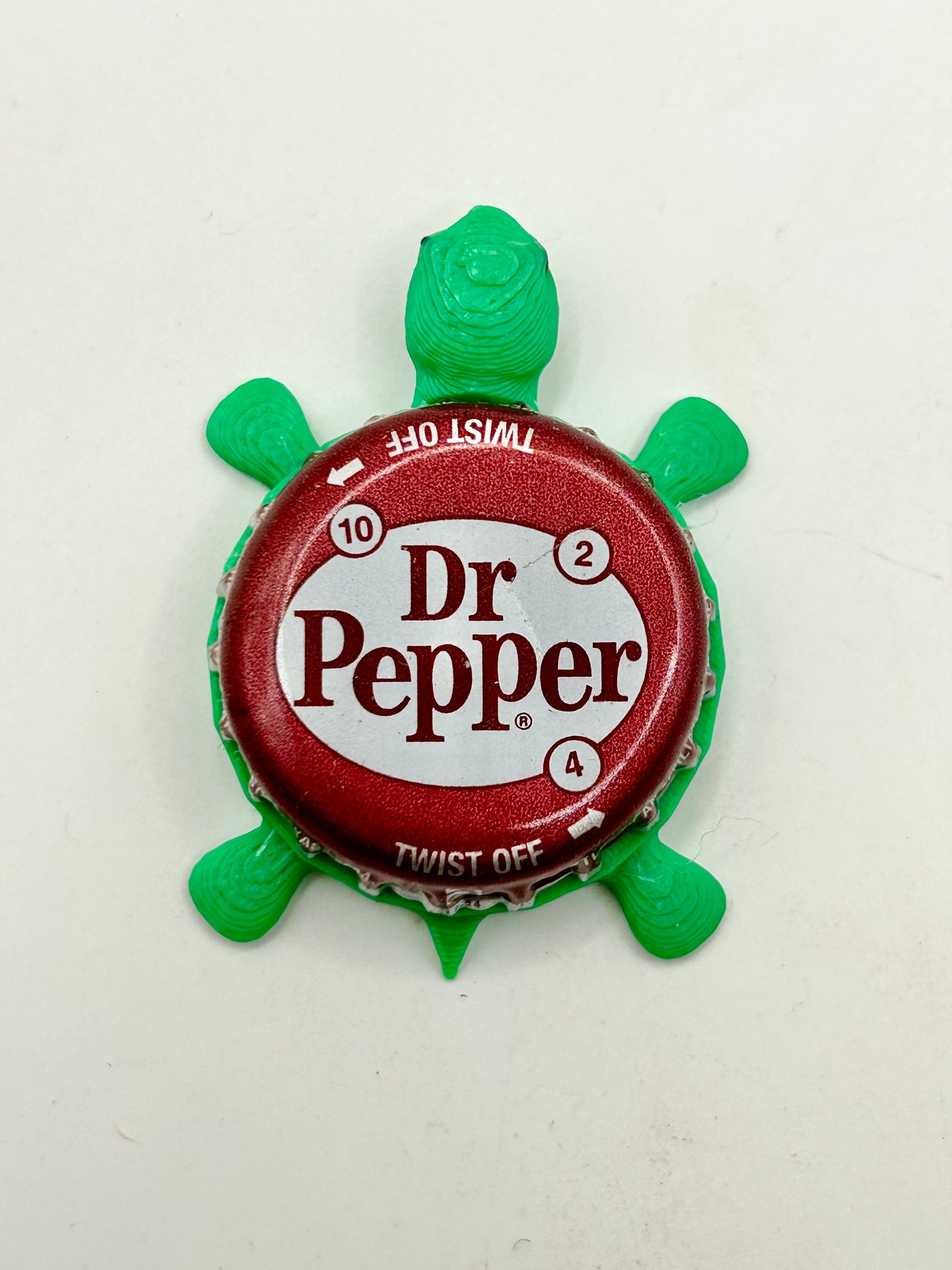 Dr Pepper Soda (Burgundy) - Bottle Cap Magnet Turtle Shell Shocked Art