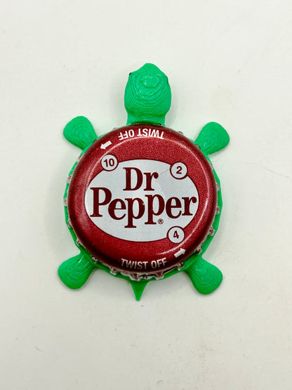 Dr Pepper Soda (Burgundy) - Bottle Cap Magnet Turtle Shell Shocked Art