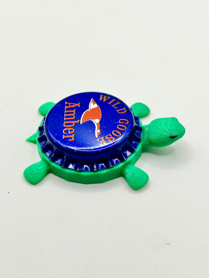 Wild Goose Amber - Bottle Cap Magnet Turtle Shell Shocked Art