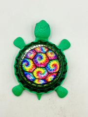 Tye Dye Shell - Bottle Cap Magnet Turtle (Copy) Shell Shocked Art