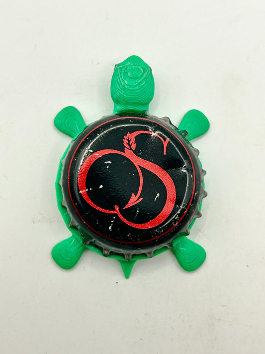 Original Sin Brewing (Black) - Bottle Cap Magnet Turtle Shell Shocked Art