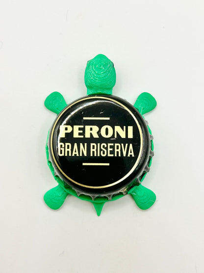 Peroni Gran Riserva - Bottle Cap Magnet Turtle Shell Shocked Art