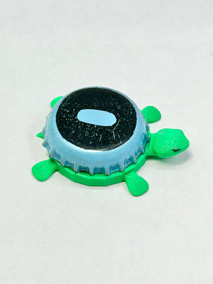 Omission Beer (Blue) - Bottle Cap Magnet Turtle Shell Shocked Art