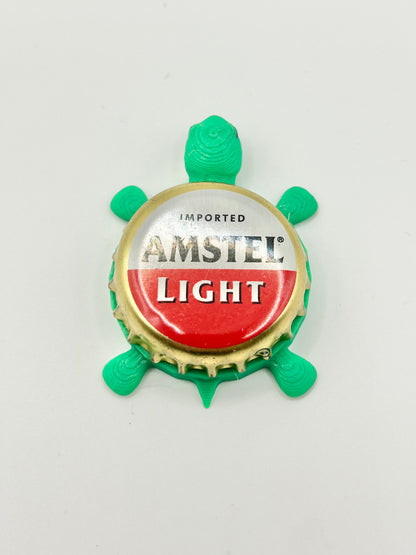 Amstel Light - Bottle Cap Magnet Turtle Shell Shocked Art