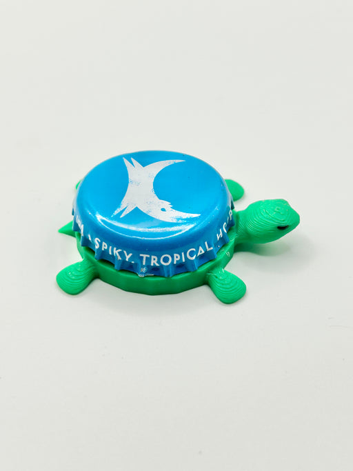 Brew Dog (Blue) - Bottle Cap Magnet Turtle Shell Shocked Art