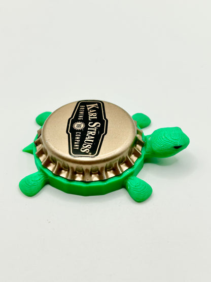Karl Strauss Brewing - Bottle Cap Magnet Turtle Shell Shocked Art