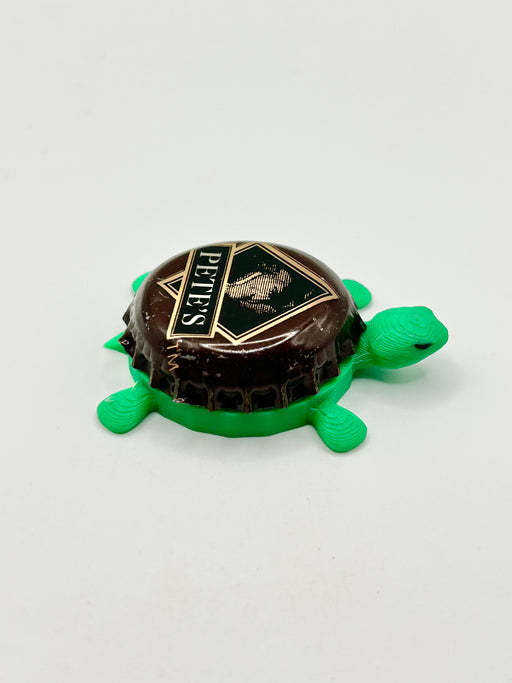 Pete's Brewing Co (Vintage) - Bottle Cap Magnet Turtle Shell Shocked Art
