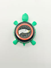 Goose Island Goose Four Star Pils - Bottle Cap Magnet Turtle Shell Shocked Art