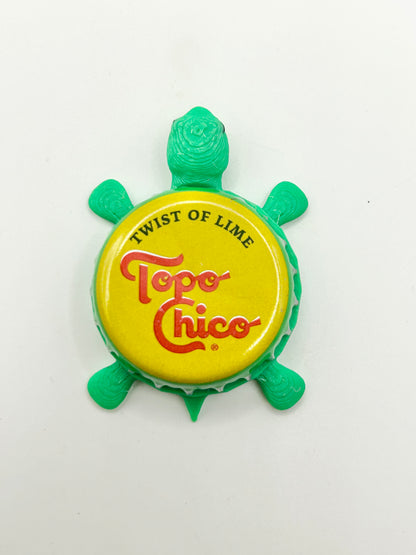 Topo Chico (Twist of Lime) - Bottle Cap Magnet Turtle Shell Shocked Art
