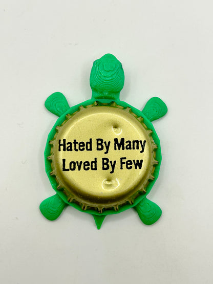 Hated By Many, Loved By Few - Stone Brewing - Bottle Cap Magnet Turtle Shell Shocked Art