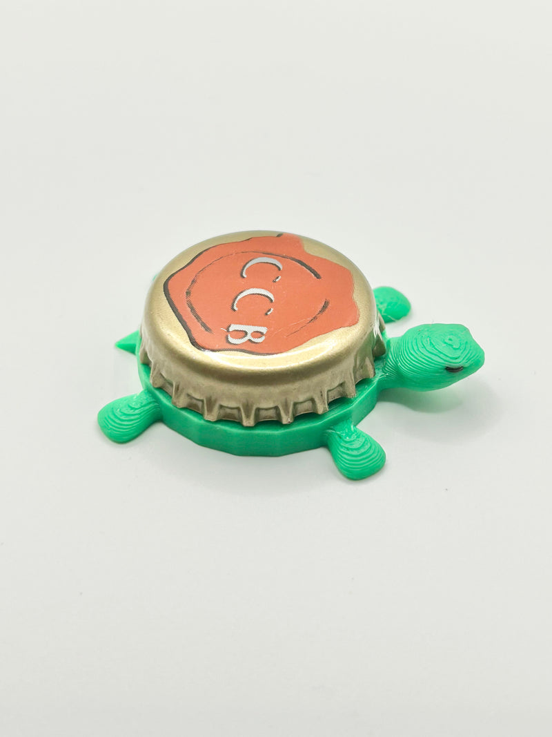 Cigar City Brewing - Bottle Cap Magnet Turtle Shell Shocked Art