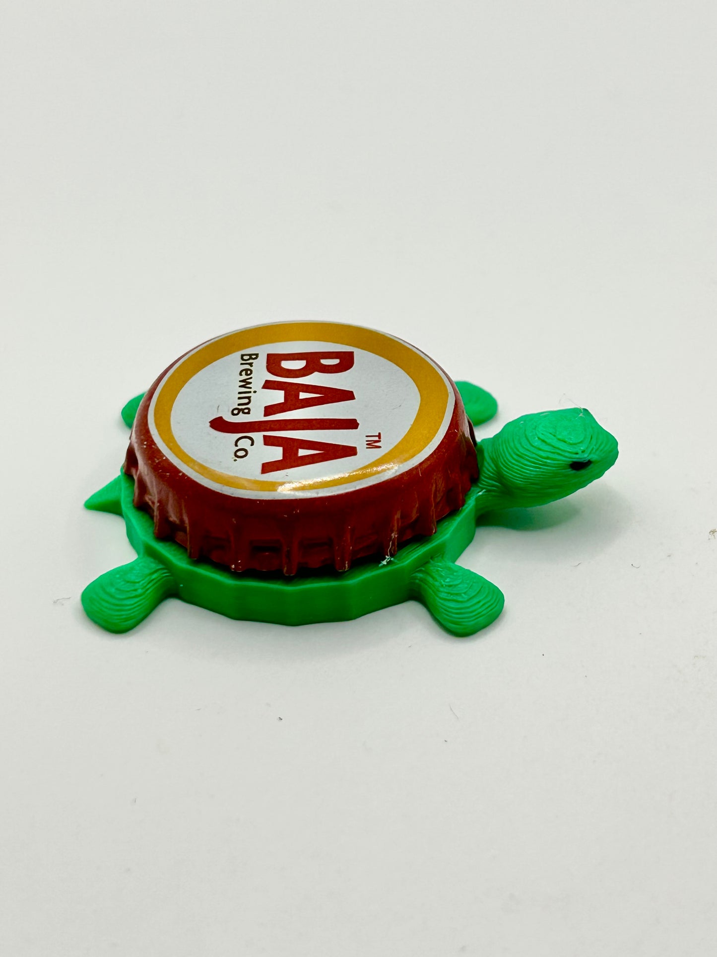 Baja Brewing - Bottle Cap Magnet Turtle Shell Shocked Art