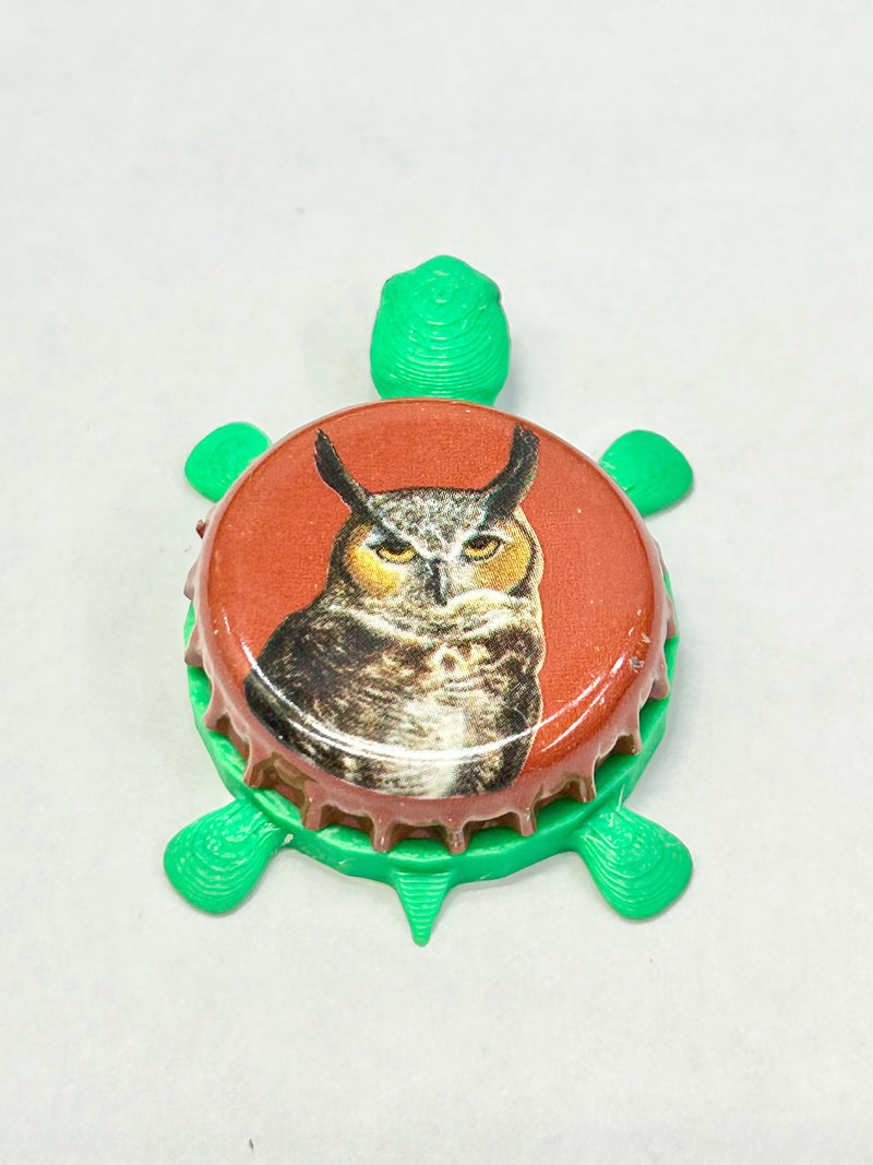 Bell's Best Brown Ale (Owl) - Bottle Cap Magnet Turtle Shell Shocked Art