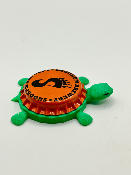 Skookum Brewing - Bottle Cap Magnet Turtle Shell Shocked Art