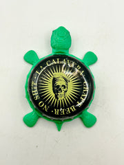 La Calavera Brewing - Bottle Cap Magnet Turtle Shell Shocked Art